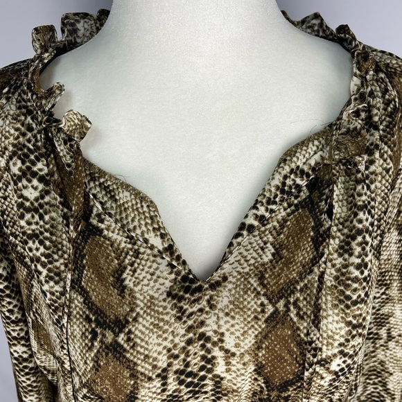 Emma & Michele gorgeous boho snakeskin print long sleeve dress women’s size M - Picture 7 of 17